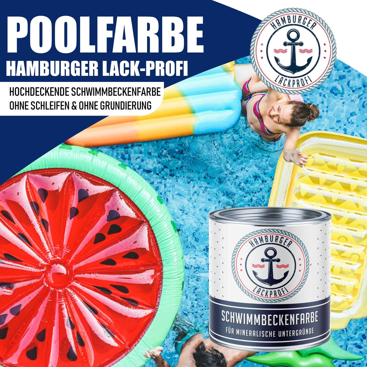 Farba do basenu Liliowy niebieski RAL 4005 - wysoce kryjąca farba basenowa Hamburger Lack-Profi