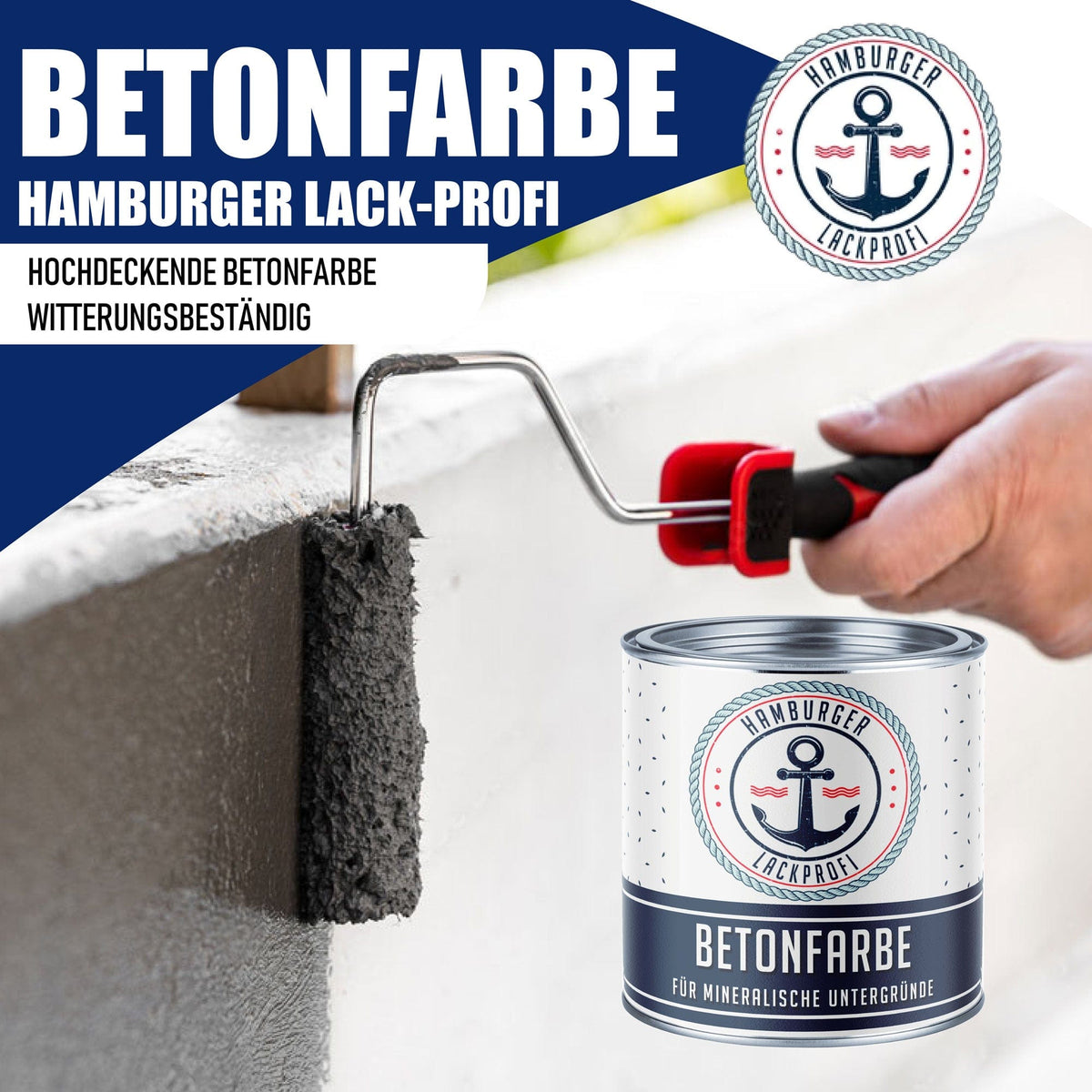Farba do betonu Zieleń butelkowa RAL 6007 z zestawem malarskim (X300) - Hamburger Lack-Profi, Zdjęcie 2