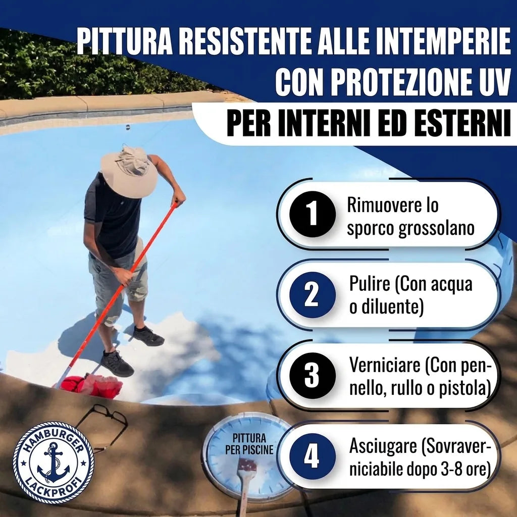 Farba do basenu Brąz sygnałowy RAL 8002 - wysoce kryjąca farba basenowa Hamburger Lack-Profi