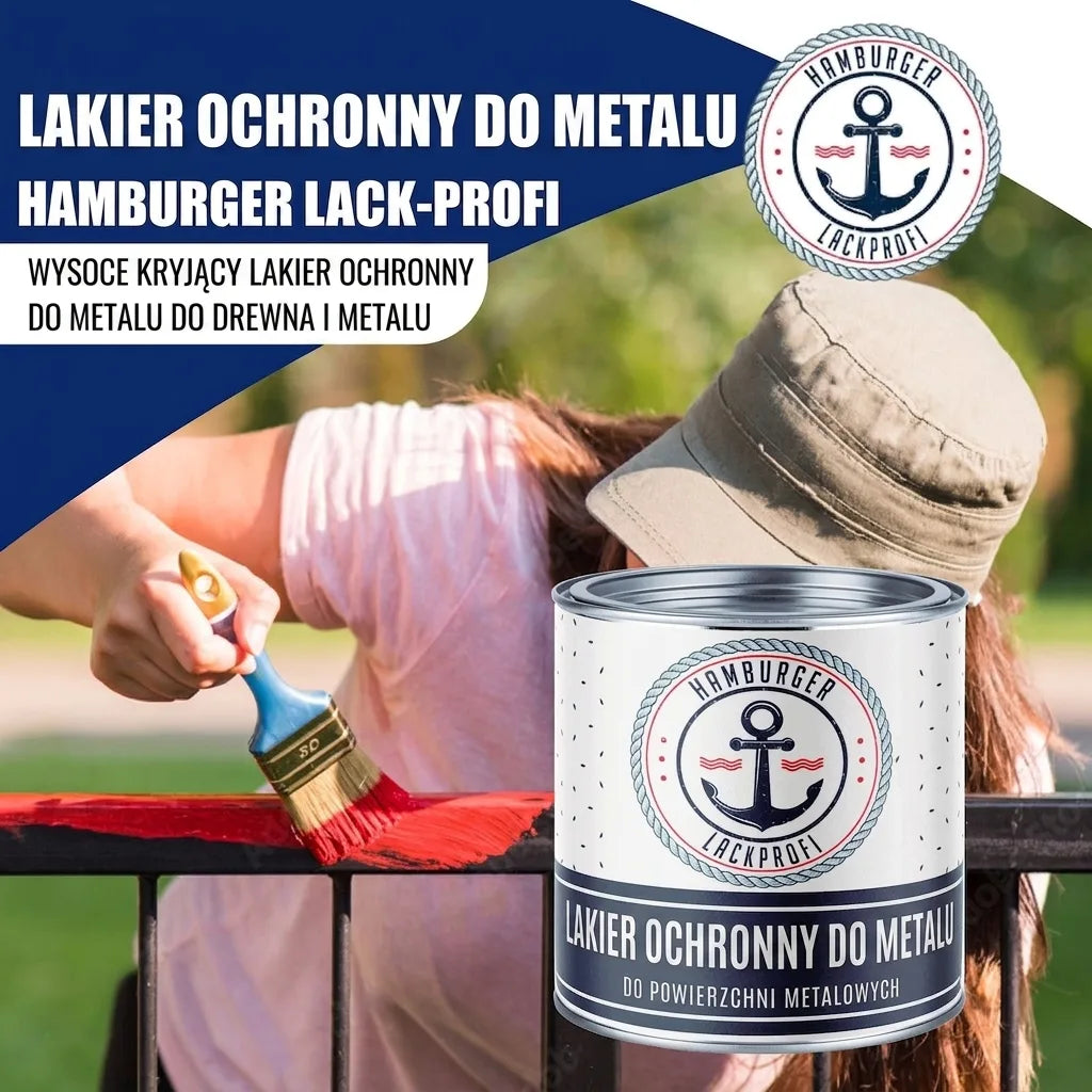 Farba do metalu Czerń sygnałowa RAL 9004 - odporna na ścieranie i uderzenia - Hamburger Lack-Profi