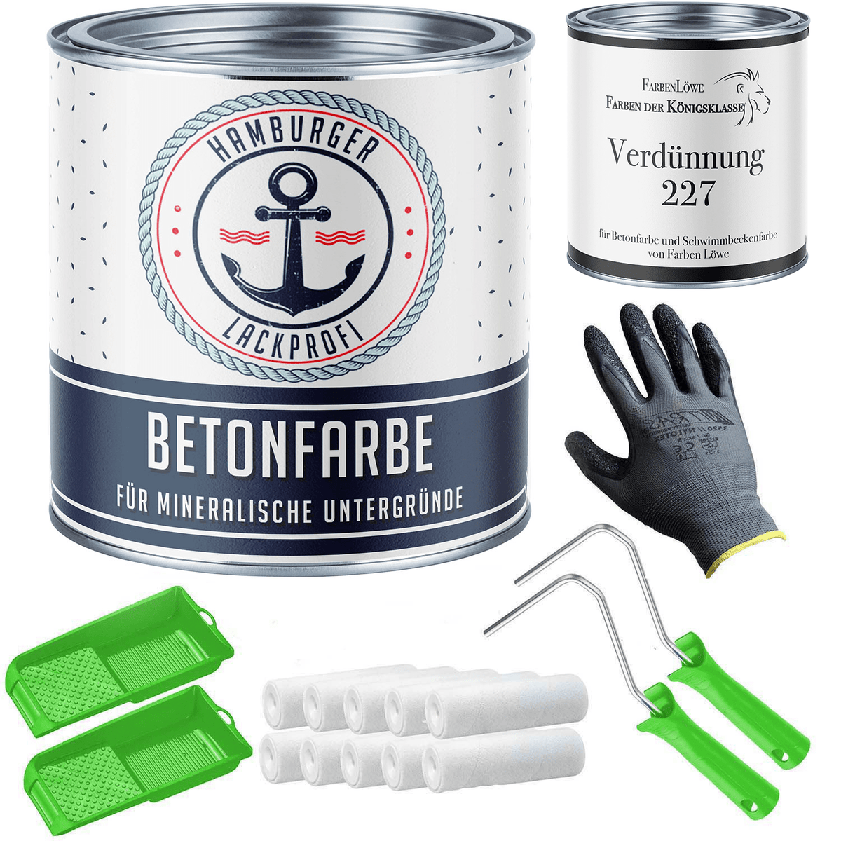 Betonfarbe Sandgelb RAL 1002 mit Lackierset (X300) - Hamburger Lack-Profi