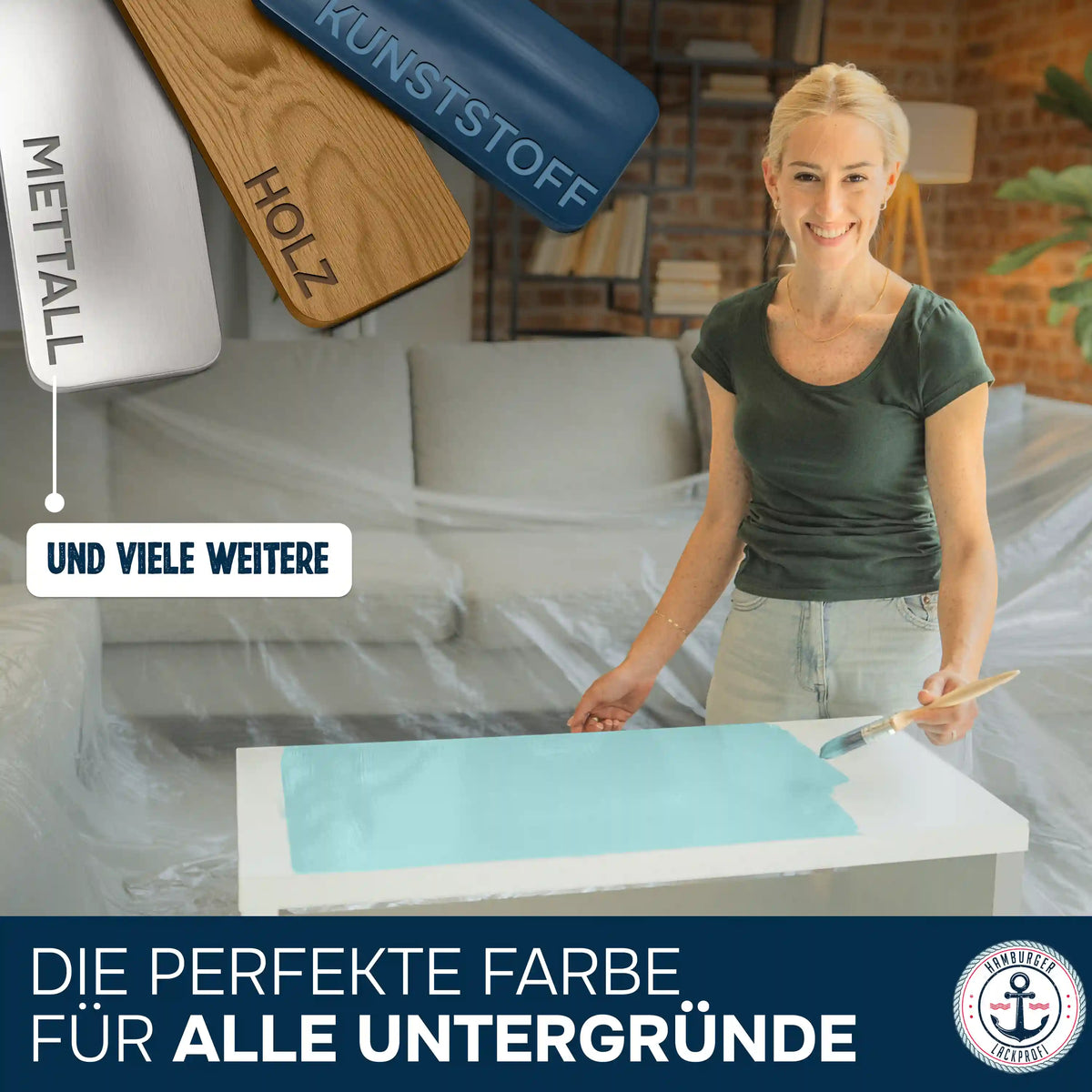 Möbelfarbe ohne Schleifen RAL 1015 Hellelfenbein - Möbellack Hamburger Lack-Profi - Hamburger Lack-Profi