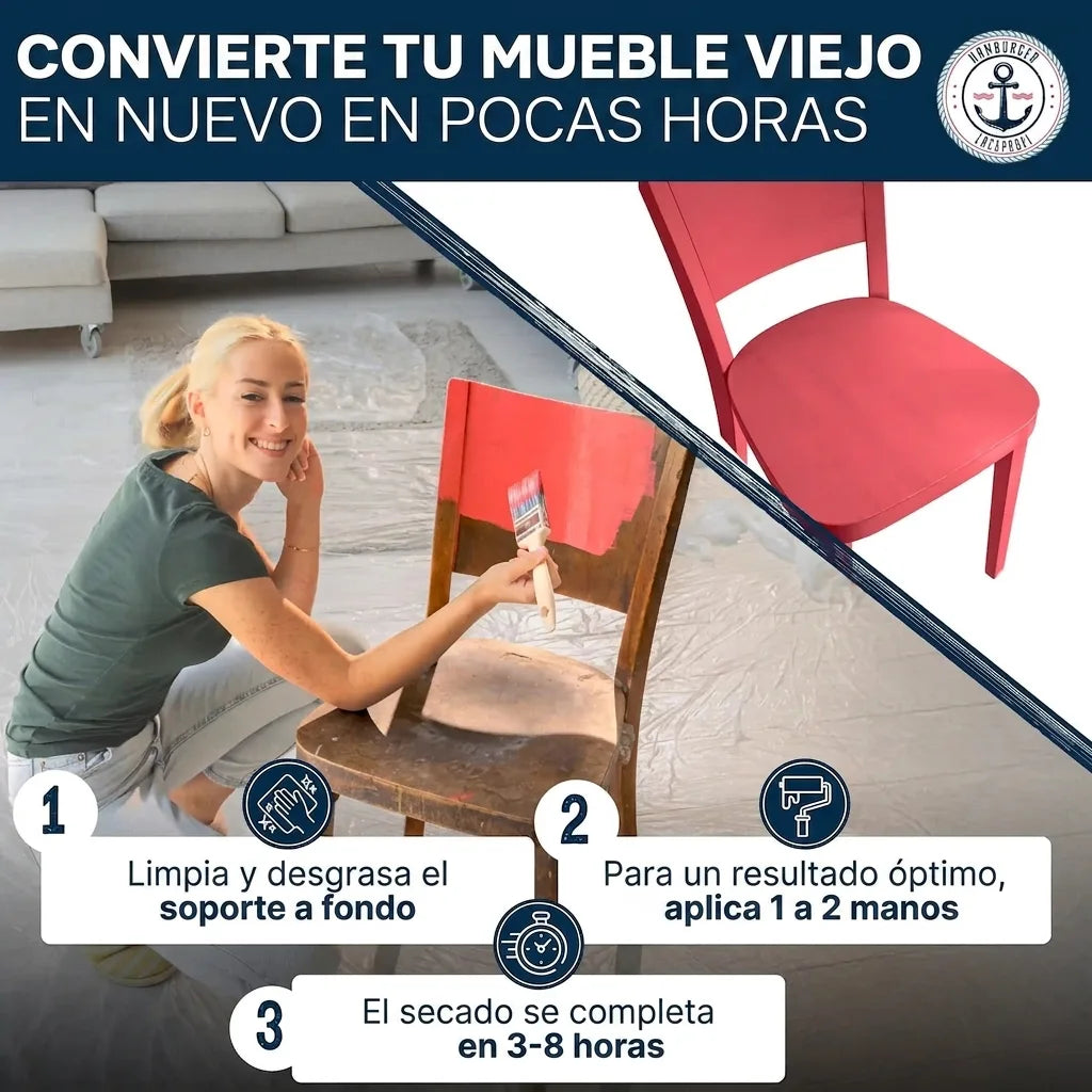 Möbelfarbe ohne Schleifen RAL 9001 Cremeweiß - Möbellack Hamburger Lack-Profi - Hamburger Lack-Profi
