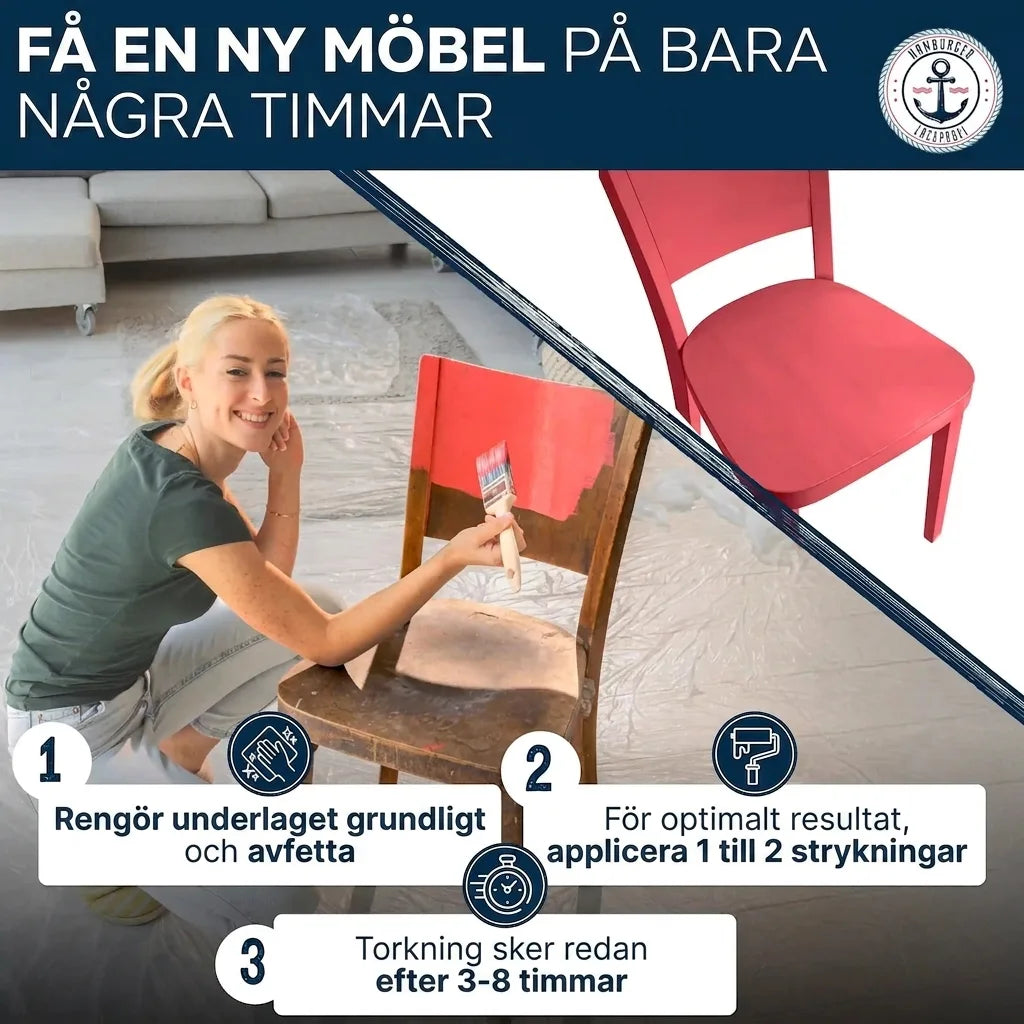 Möbelfarbe ohne Schleifen RAL 5014 Taubenblau - Möbellack Hamburger Lack-Profi - Hamburger Lack-Profi