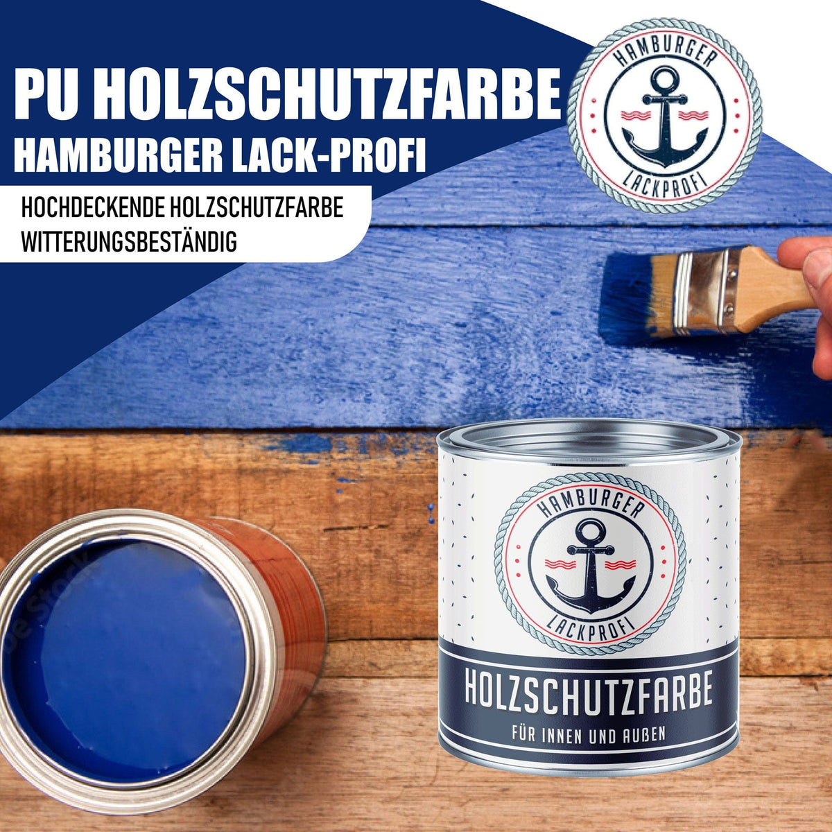 PU Holzschutzfarbe RAL 7009 Grüngrau - Wetterschutzfarbe - Hamburger Lack-Profi