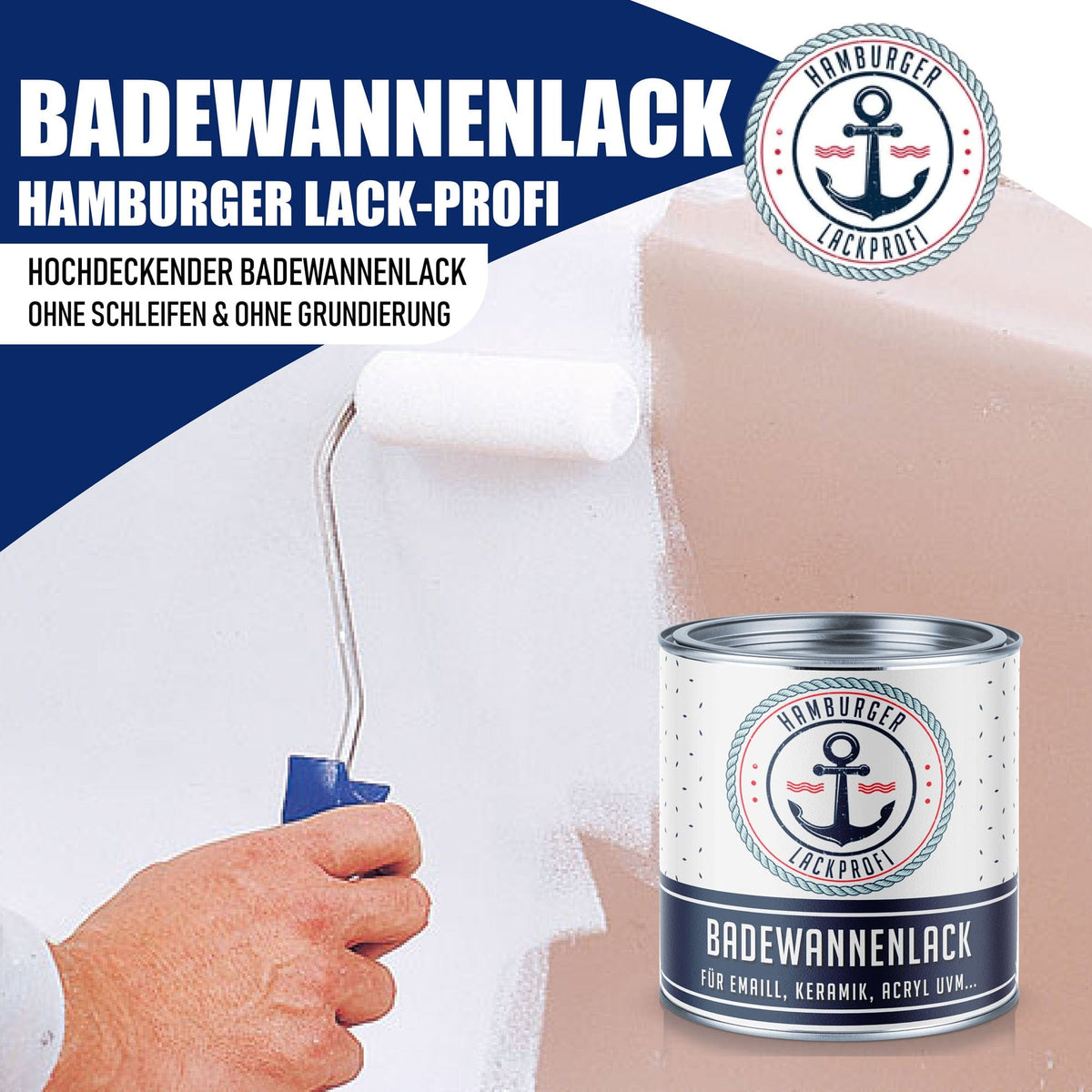 Farba do wanien 2K Niebieski pastelowy RAL 5024 z zestawem malarskim (X500) - Połysk / Półmat / Mat, Zdjęcie 2