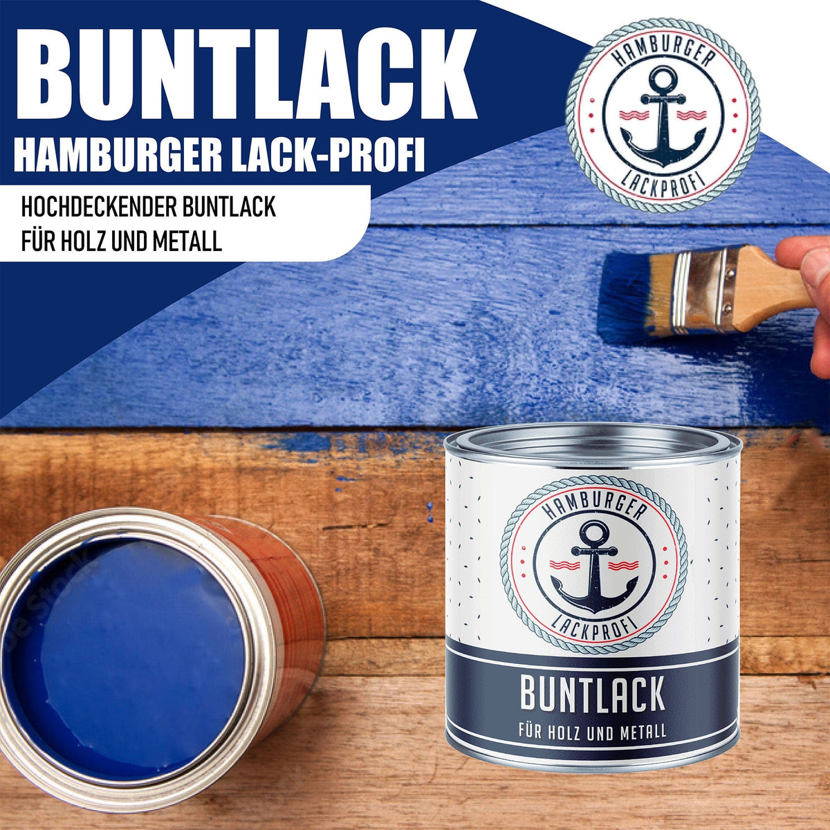 Hamburger Lack-Profi Buntlack Grüngrau RAL 7009 - Robuster Kunstharzlack - Hamburger Lack-Profi