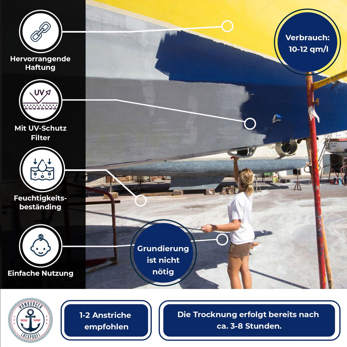 Lakier jachtowy Czerwień rubinowa RAL 3003 Hamburger Lack-Profi