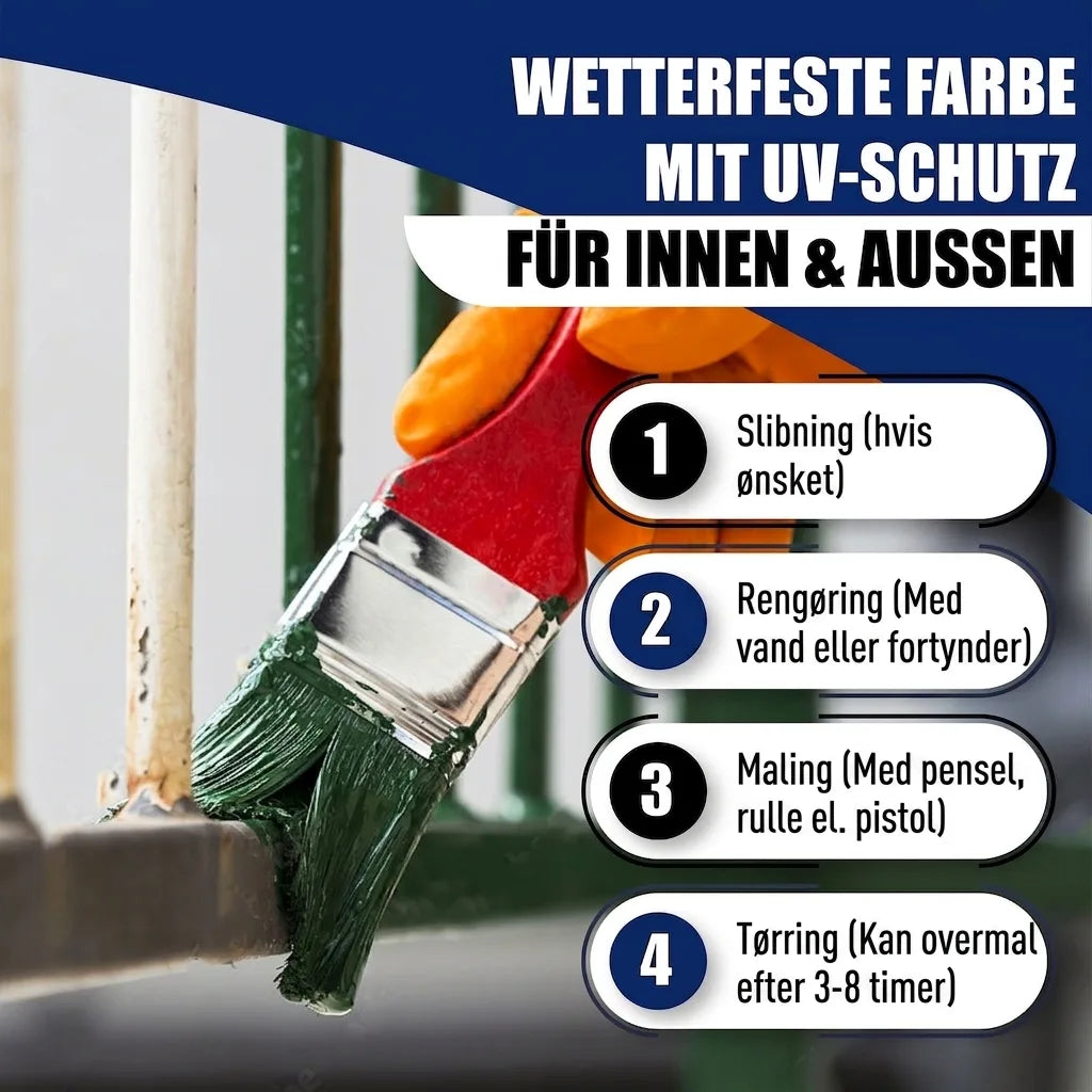 Lakier ochronny do metalu Biel kremowa RAL 9001 z zestawem malarskim (X300) - Hamburger Lack-Profi, Zdjęcie 33
