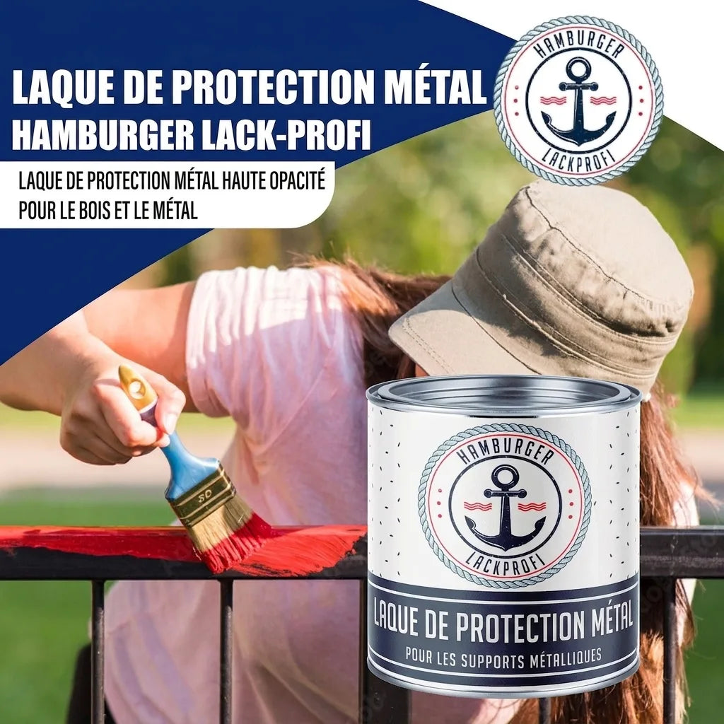 Lakier ochronny do metalu Czerwień malinowa RAL 3027 z zestawem malarskim (X300) - Hamburger Lack-Profi, Zdjęcie 22