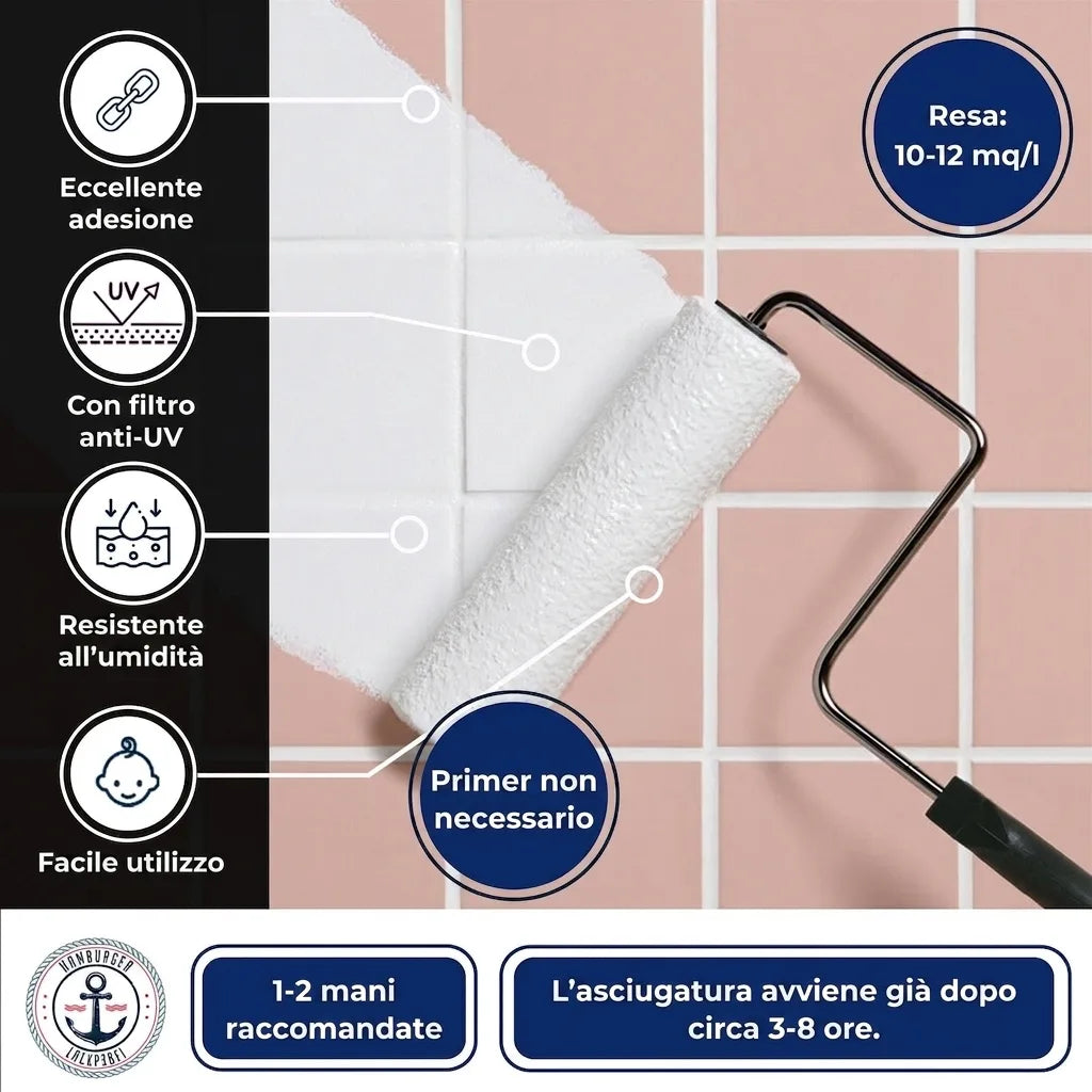 Hamburger Lack-Profi Fliesenlack Braunoliv RAL 6022 - hochdeckende Fliesenfarbe Grün - Hamburger Lack-Profi