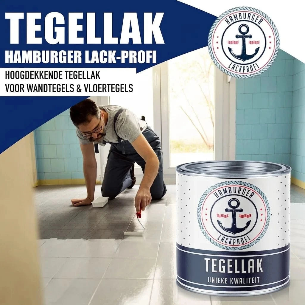 Hamburger Lack-Profi Lacke & Beschichtungen Hamburger Lack-Profi Fliesenlack in Verkehrsschwarz RAL 9017 mit Lackierset (X300) & Verdünnung (1 L) - Fliesenfarbe 30% Sparangebot
