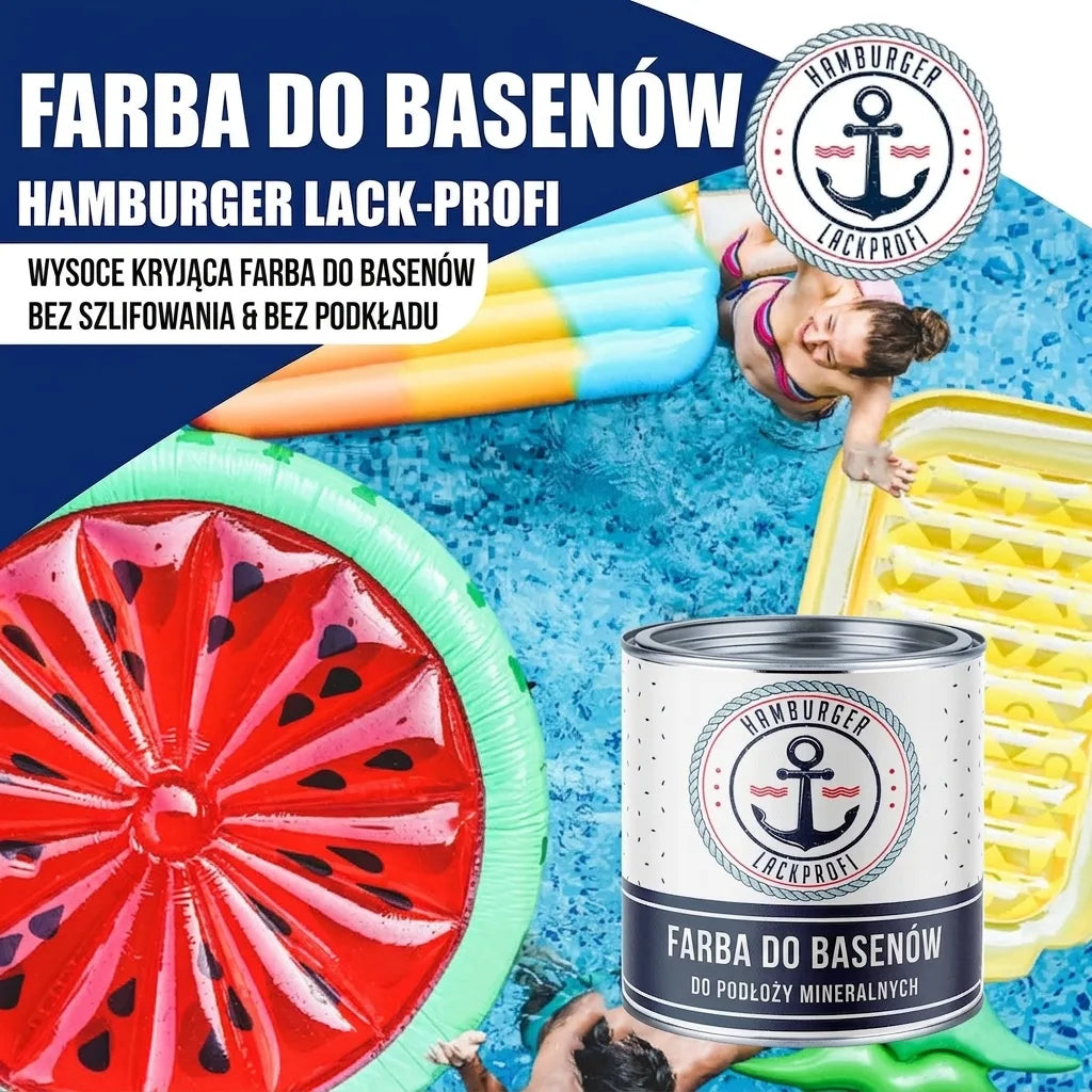 Farba do basenów Niebieski pastelowy RAL 5024 z zestawem malarskim (X300) - Hamburger Lack-Profi, Zdjęcie 26
