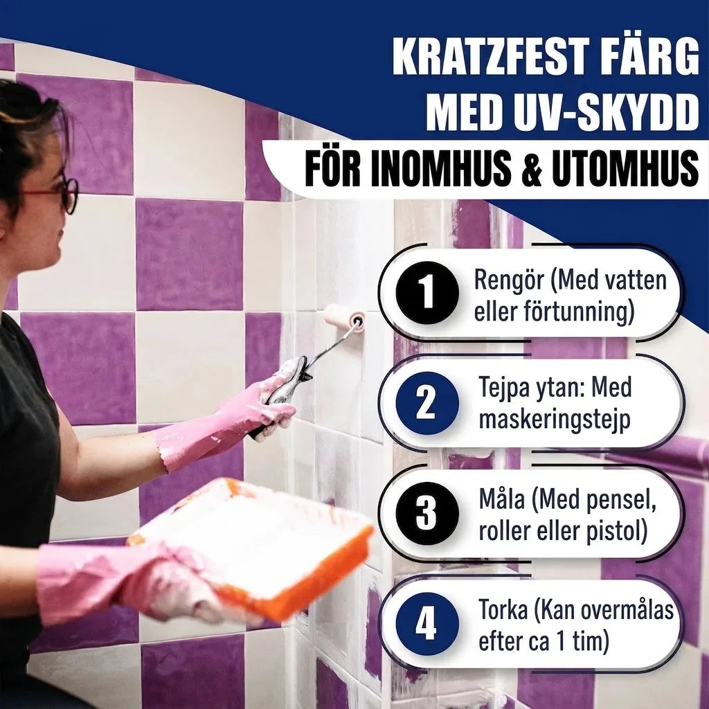 Farba do płytek Czerń drogowa RAL 9017 z zestawem malarskim (X300) - Hamburger Lack-Profi