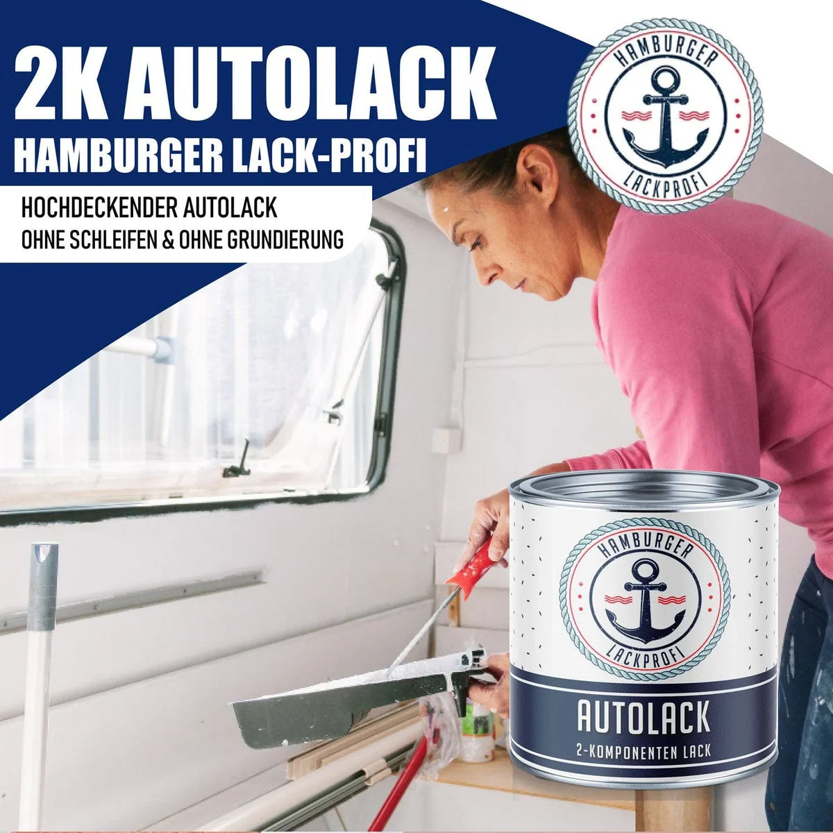 Hamburger Lack-Profi 2K Autolack Moosgrün RAL 6005 - hochdeckend & rostschützend - Hamburger Lack-Profi