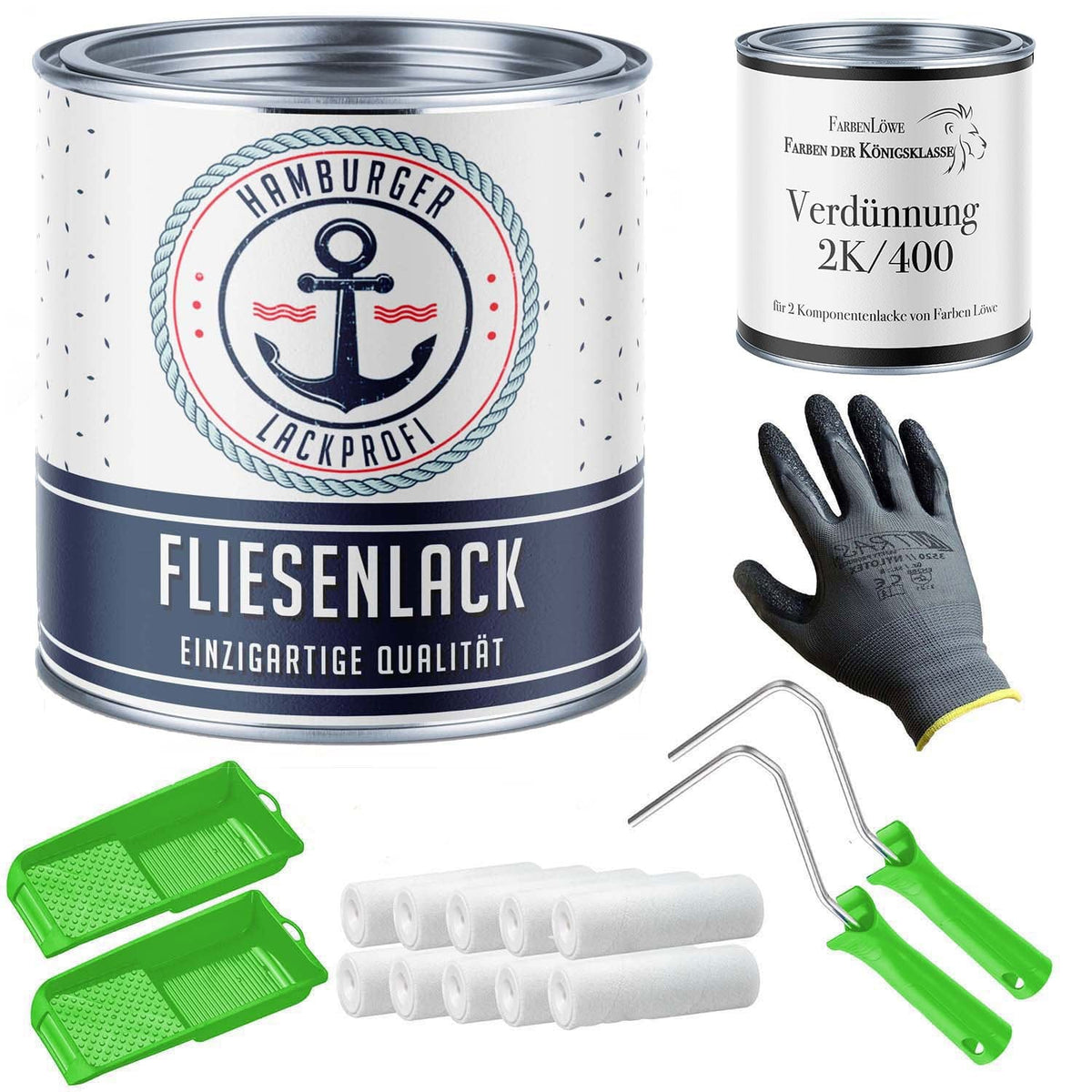 Fliesenlack in Rehbraun RAL 8007 mit Lackierset (X300) - Hamburger Lack-Profi